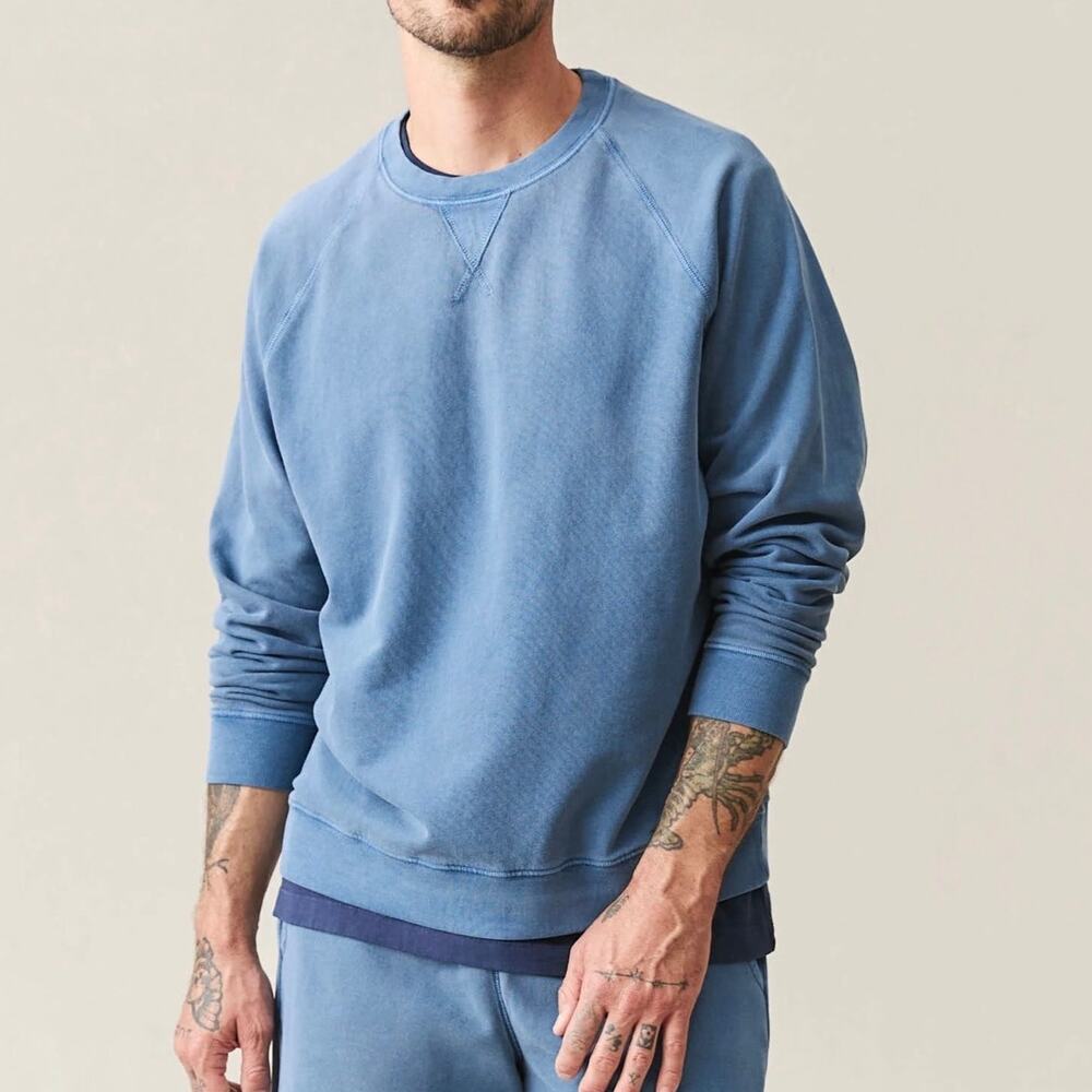 American Giant Men's Relaxed French Terry Crew Ensign Blue Size XL NWOT